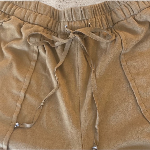 Zara Trafaluc Western Boho Faux Suede Brown Shorts - Picture 4 of 12